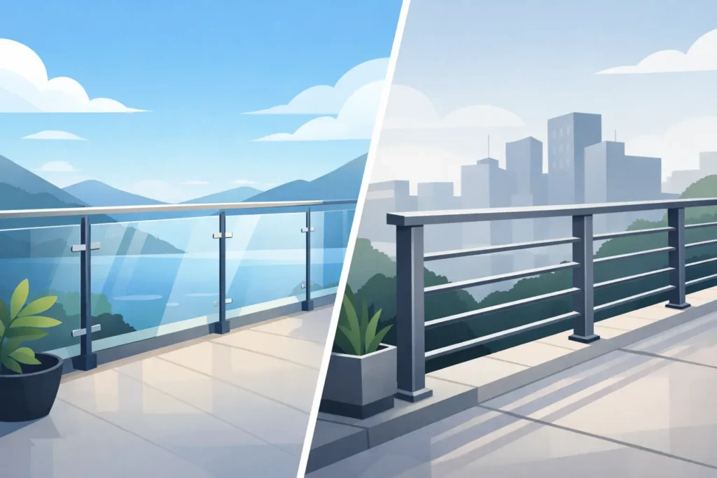 Glass Railings vs Aluminum Railings