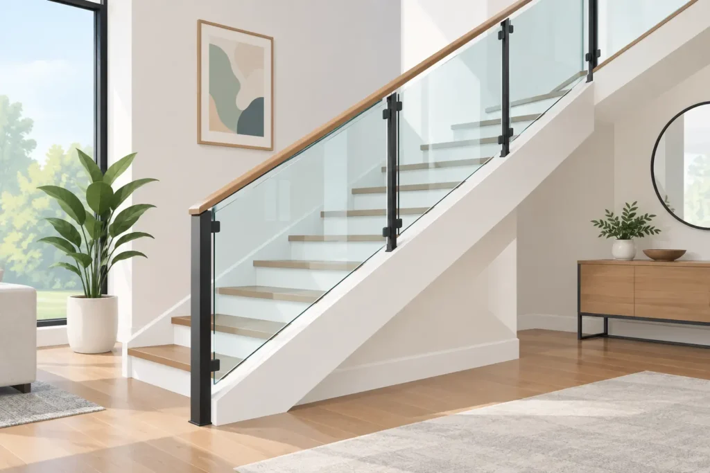 Interior Staircase Glass Inserts for Safer Stairs