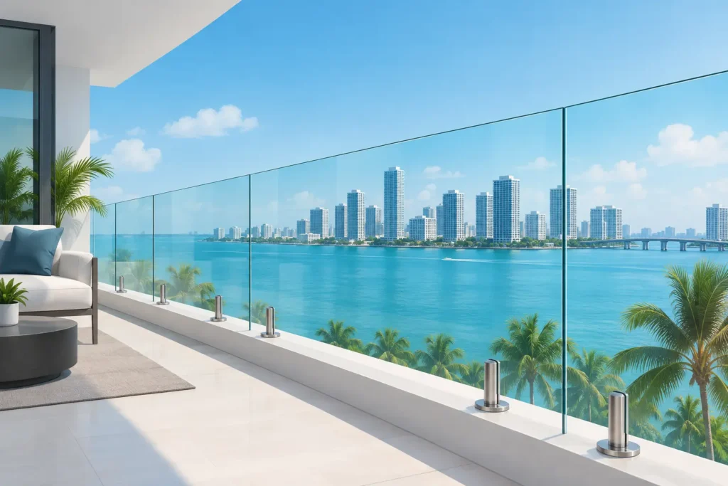 Standoff Glass Railings for Miami Properties